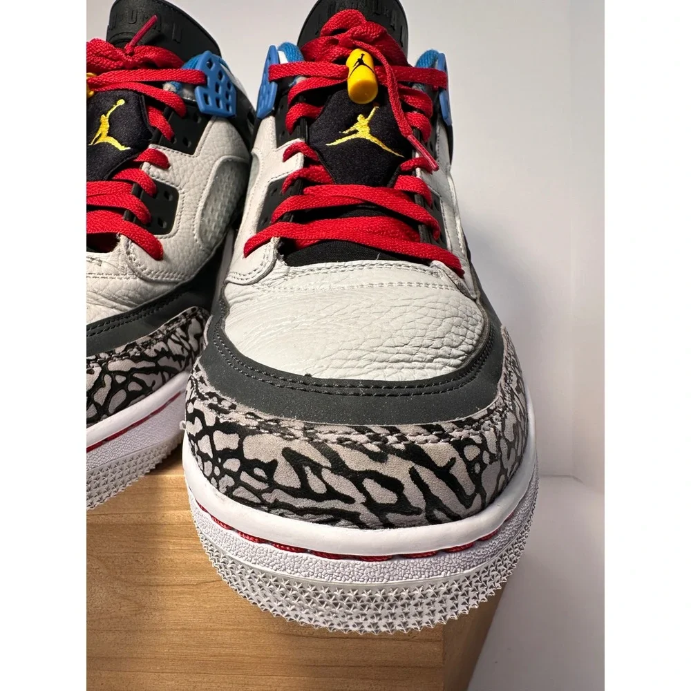 Jordan Spizike White Cement Blue Red Yellow 315371-132 Mens Basketball Shoes